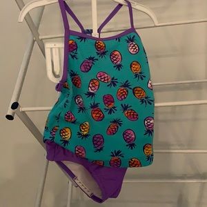 Girls 2 piece Speedo bathing suit pineapples